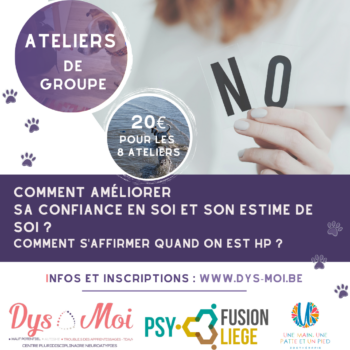 Complet - Dès octobre 2026 - Ateliers thérapeutiques + 30 ans - apprivoiser son mode de fonctionnement HP